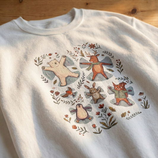 Christmas Snow Angels Animal Sweatshirt