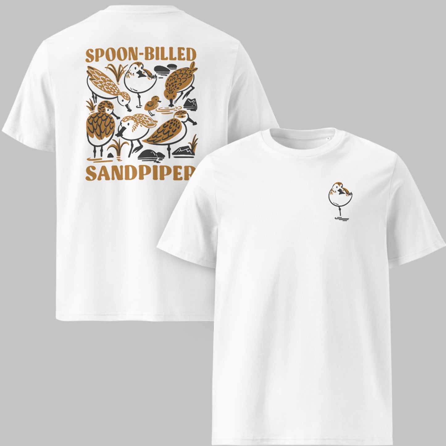 Spoon-billed Sandpiper Organic Cotton T-Shirt, Birdwatcher Gift SAVING SPOONIE