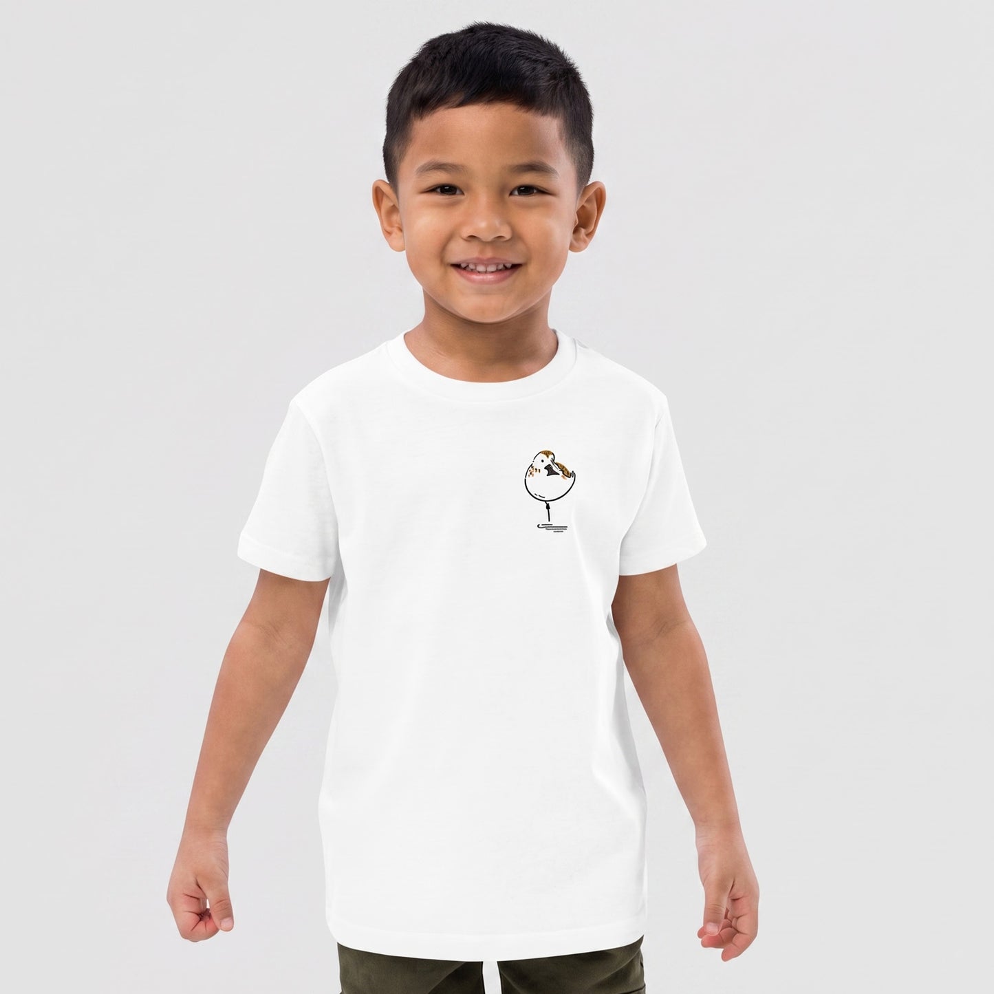 Spoon-billed Sandpiper Organic Cotton Kids T-Shirt, Birdwatcher Gift SAVING SPOONIE