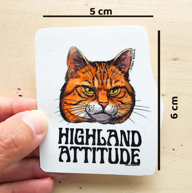 Scottish wildcat Highland attitude sticker