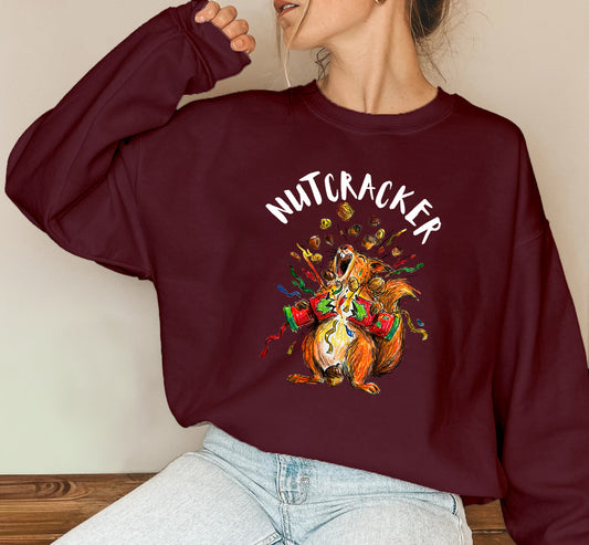 Red Squirrel Nutcracker Christmas Sweatshirt