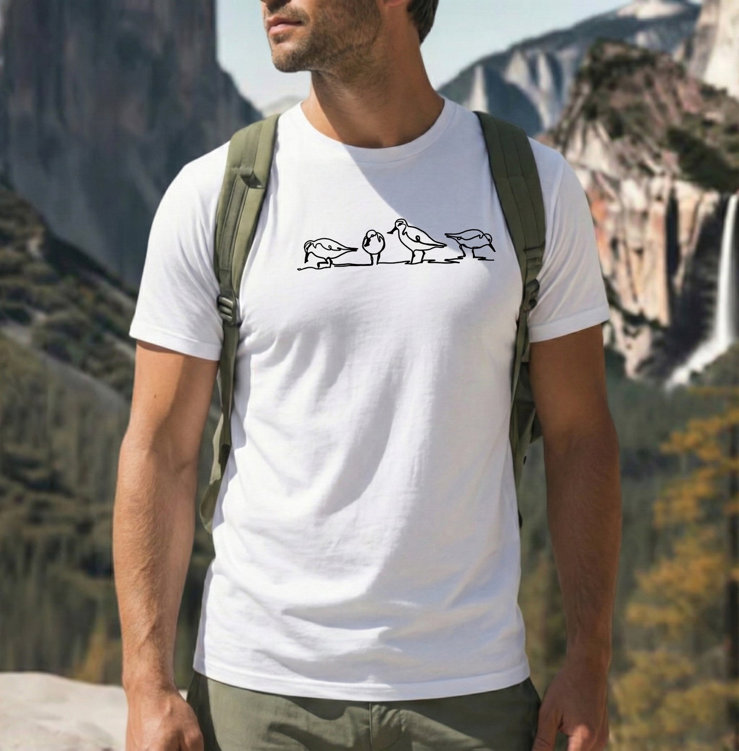 Spoonbill Sandpiper Tee Minimal Bird Art Tshirt