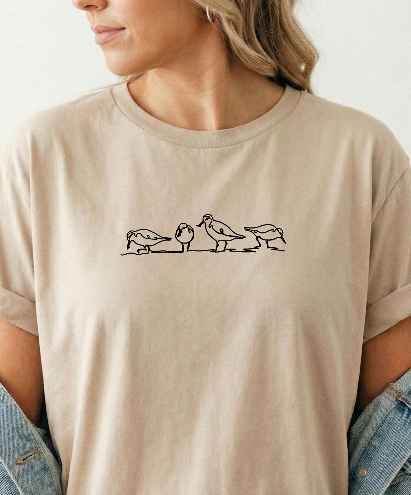 Spoonbill Sandpiper Tee Minimal Bird Art Tshirt