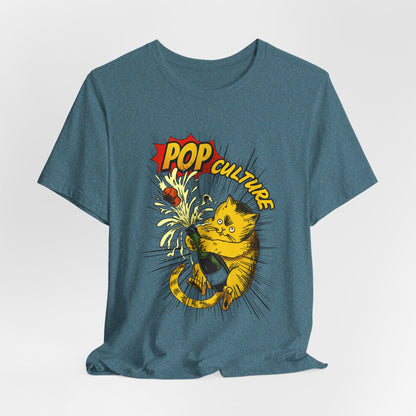 Pop Culture Cat celebration Champagne T-Shirt