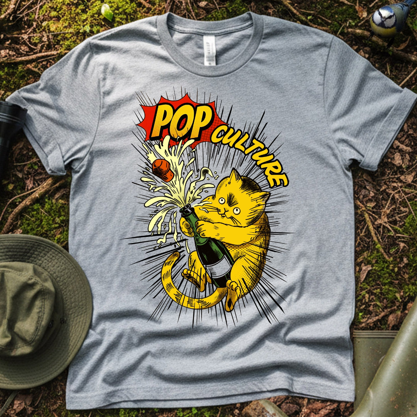 Pop Culture Cat celebration Champagne T-Shirt