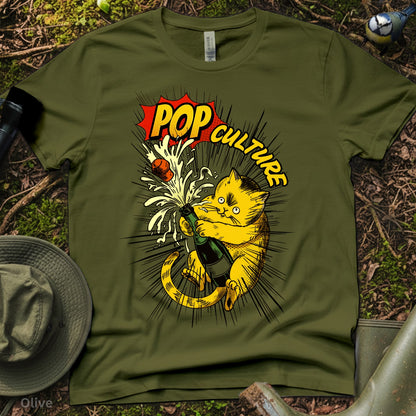 Pop Culture Cat celebration Champagne T-Shirt