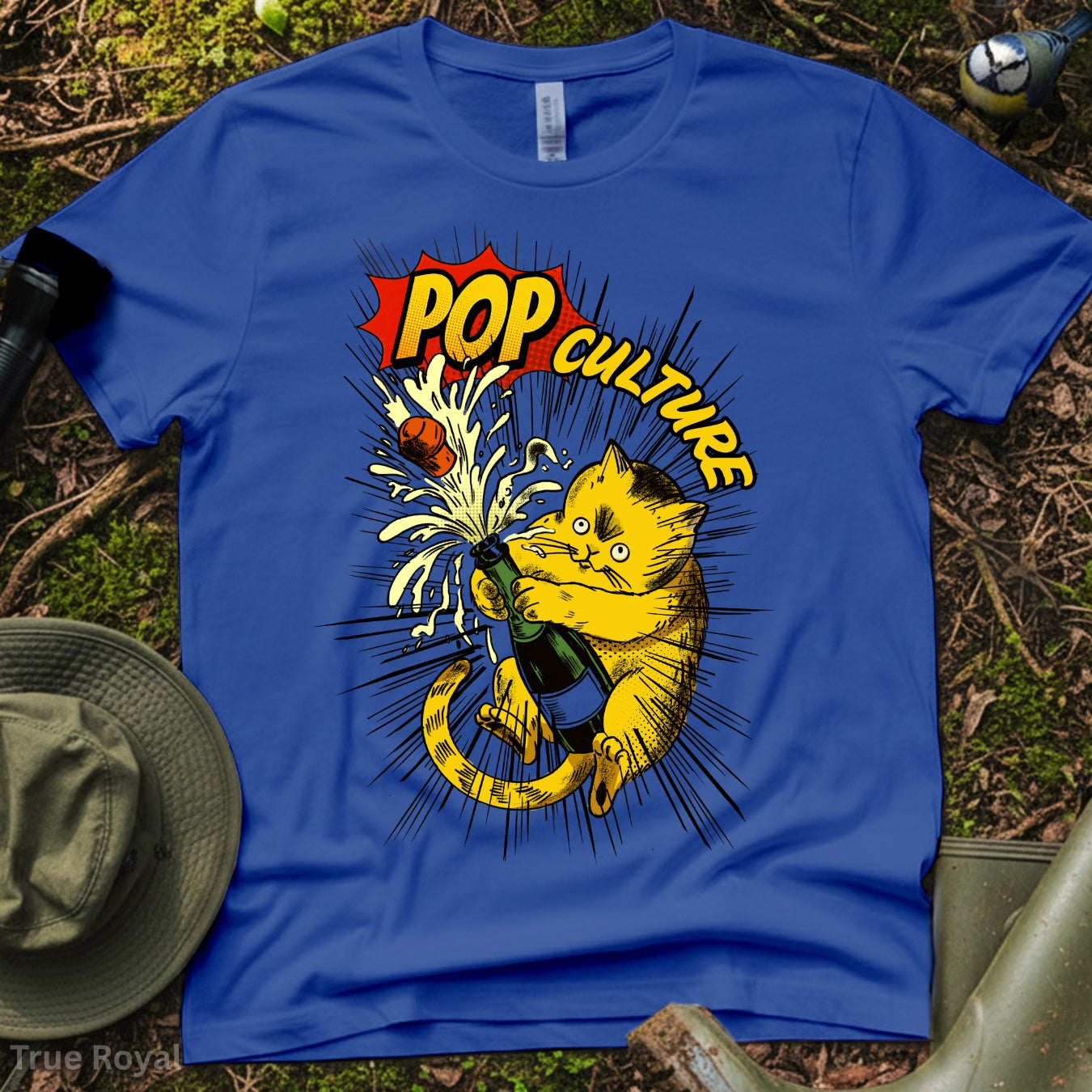 Pop Culture Cat celebration Champagne T-Shirt