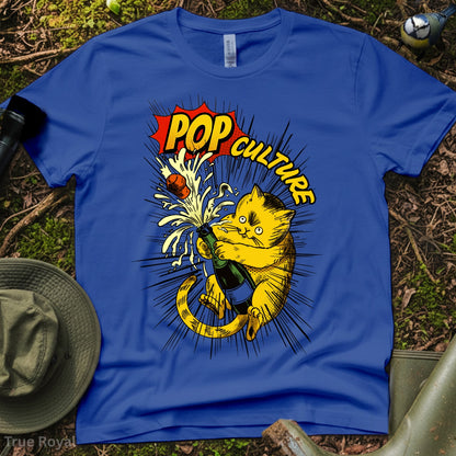 Pop Culture Cat celebration Champagne T-Shirt