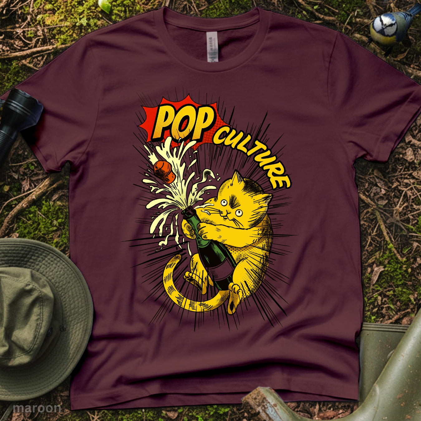 Pop Culture Cat celebration Champagne T-Shirt