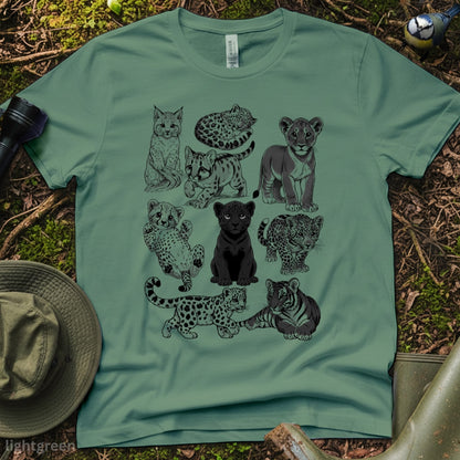 Cute Big Cat Cubs comfort color T-Shirt