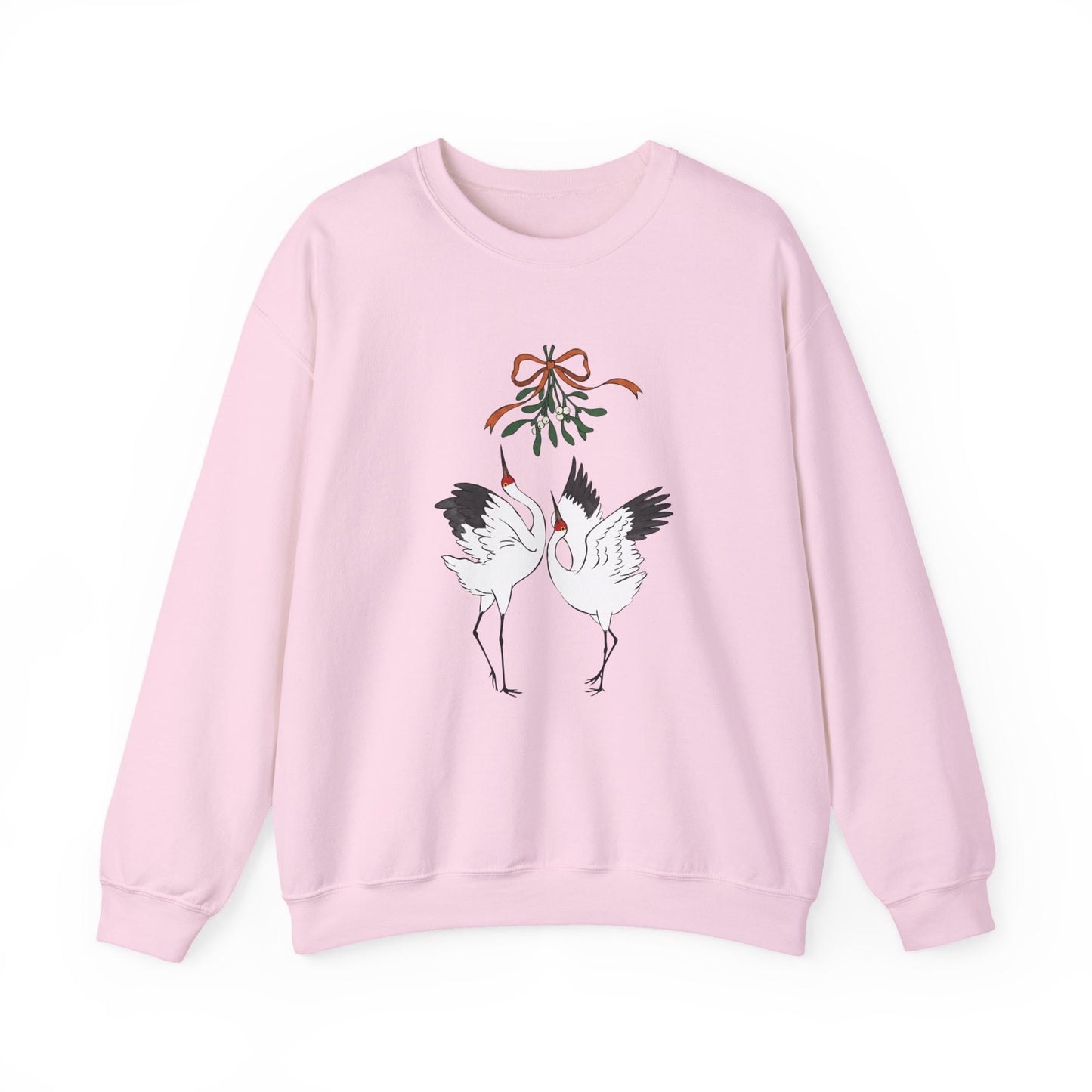 Christmas kiss under mistletoe Siberian crane Sweatshirt