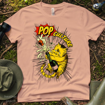 Pop Culture Cat celebration Champagne T-Shirt