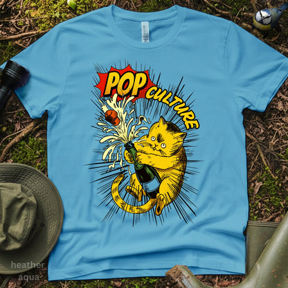 Pop Culture Cat celebration Champagne T-Shirt