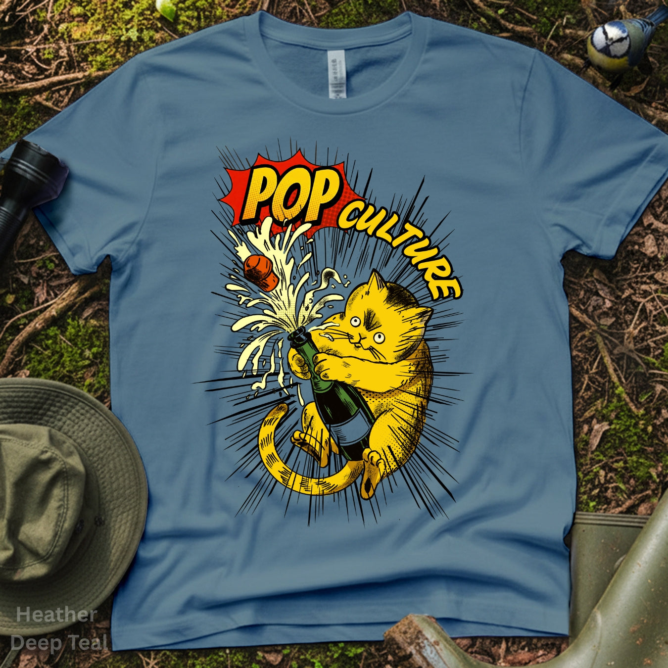 Pop Culture Cat celebration Champagne T-Shirt