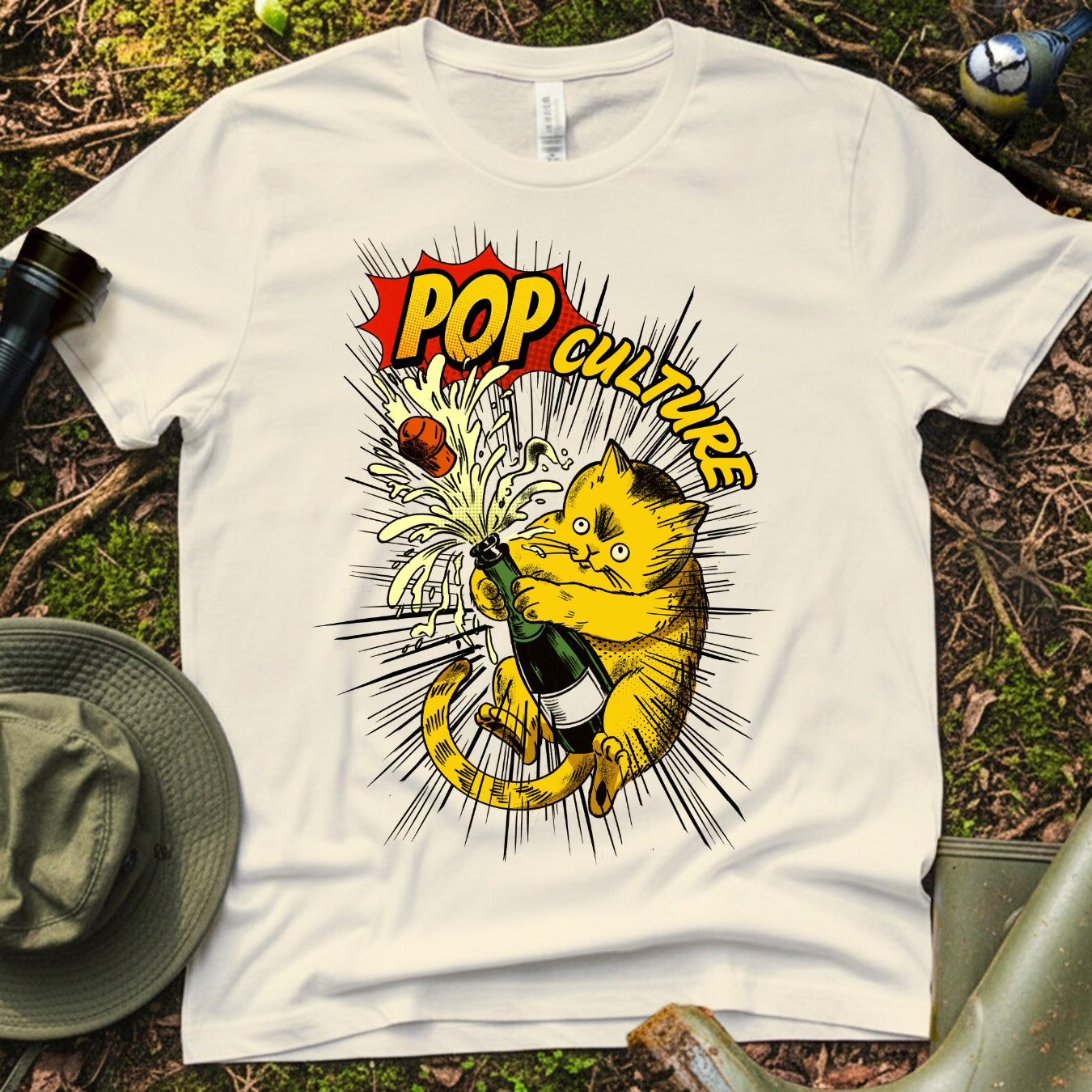 Pop Culture Cat celebration Champagne T-Shirt