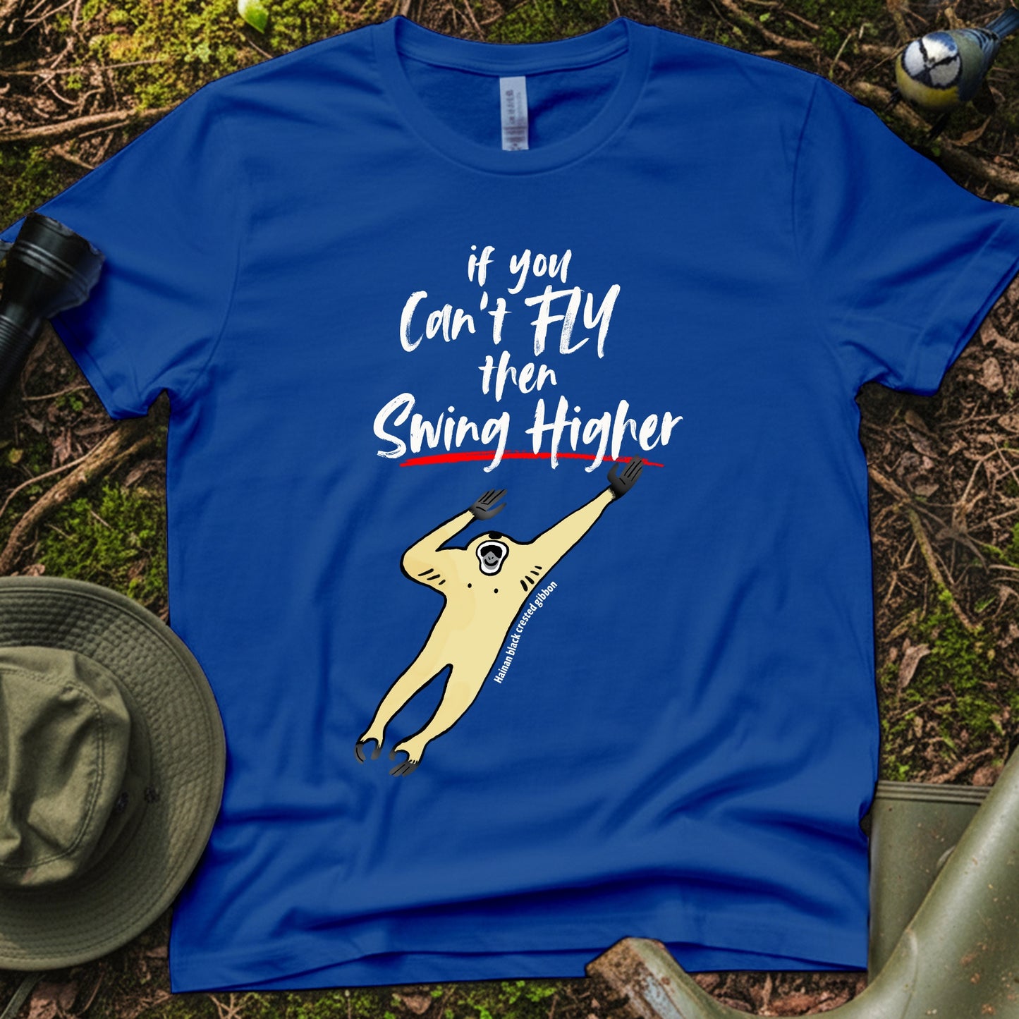 Hainan black crested gibbon Flying T-Shirt