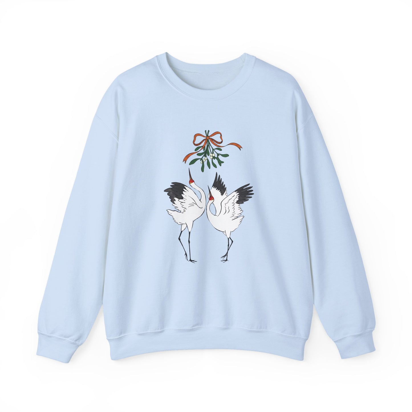 Christmas kiss under mistletoe Siberian crane Sweatshirt