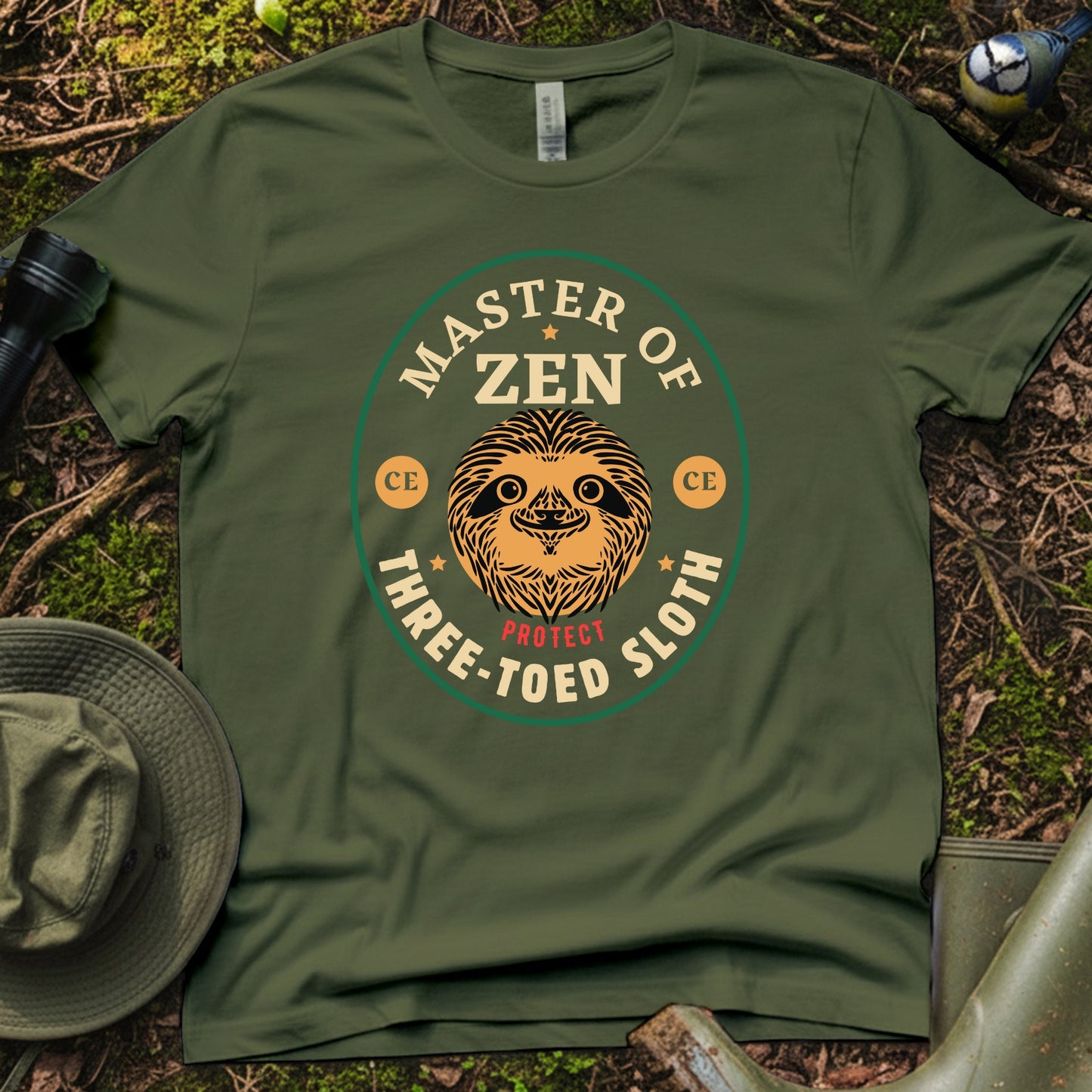 Three toed sloth Zen master T-Shirt