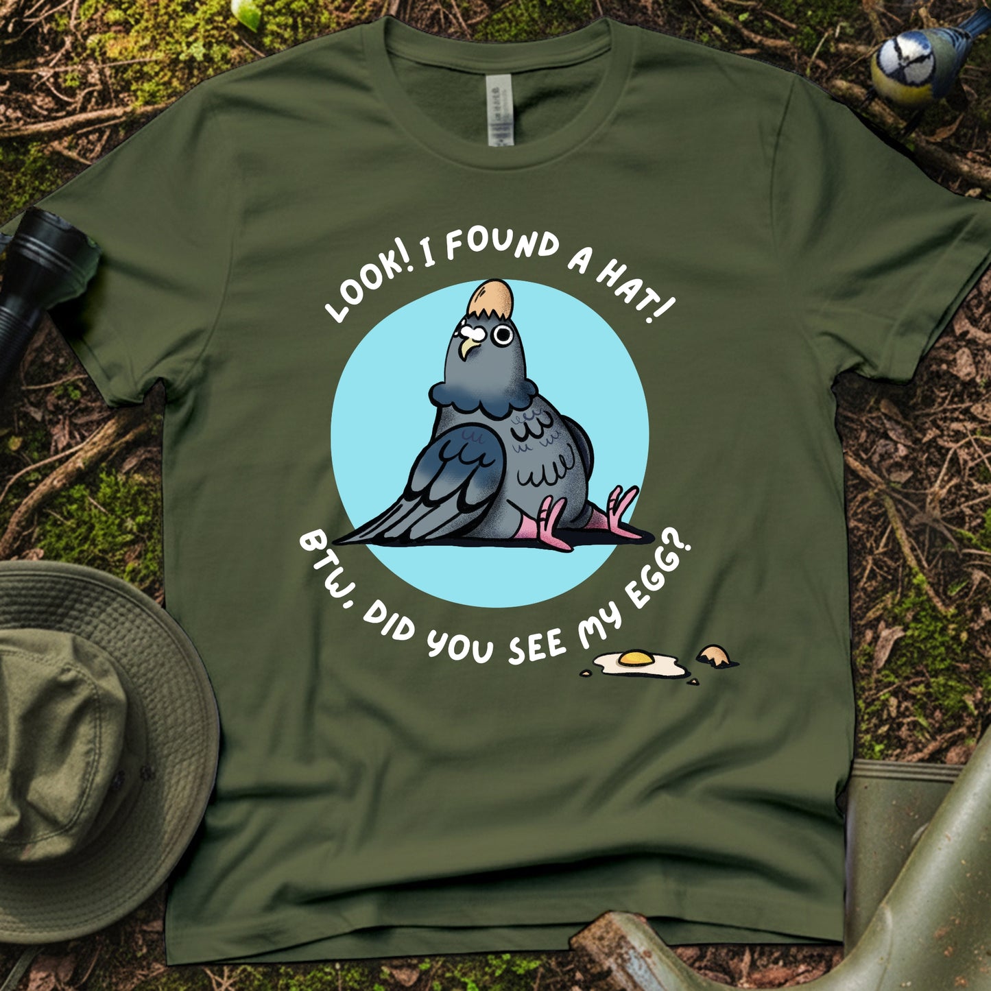 Silly Pigeon Hat T-Shirt