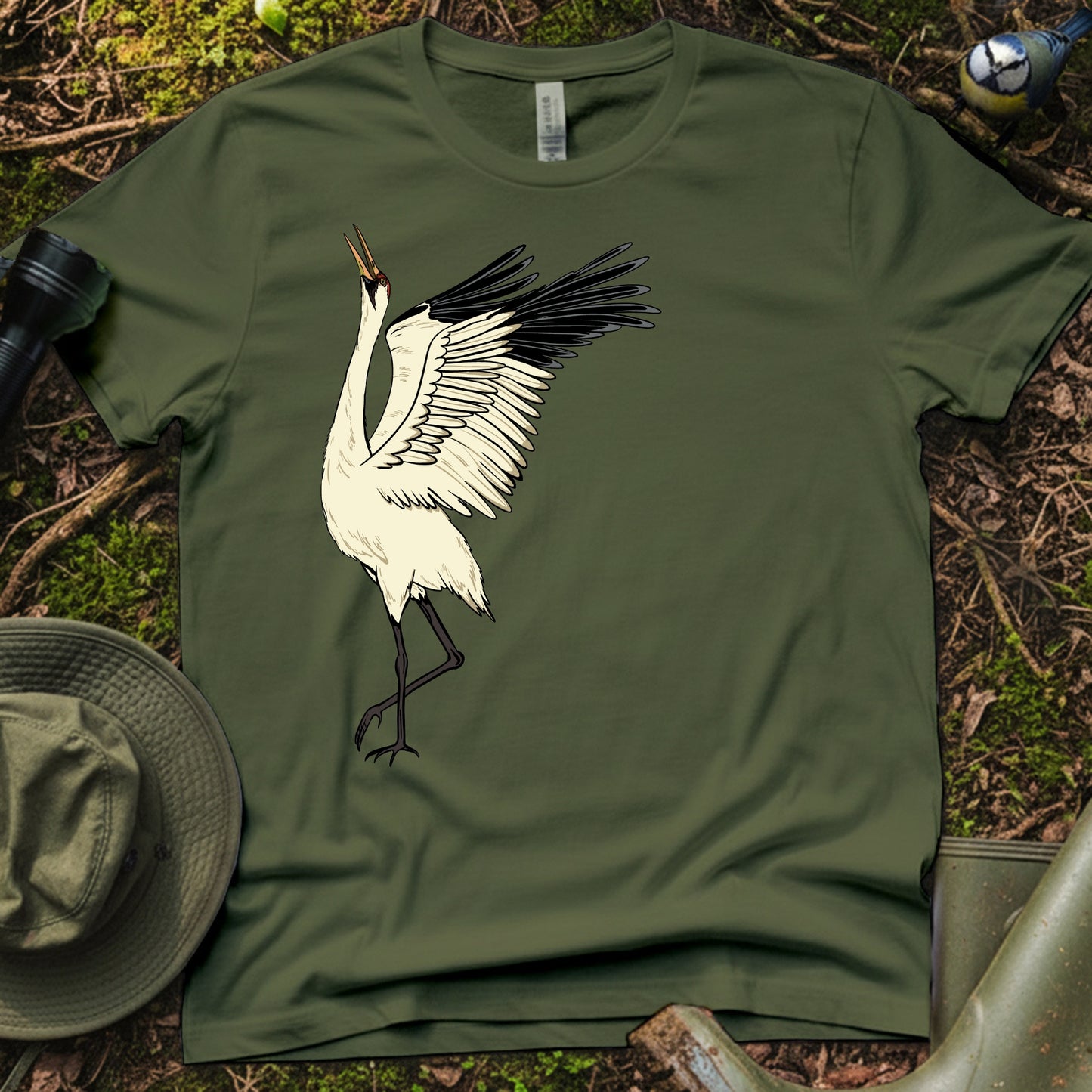 Whooping crane couple T-Shirt (L)