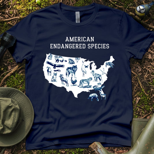 American Endangered Species Map T-Shirt