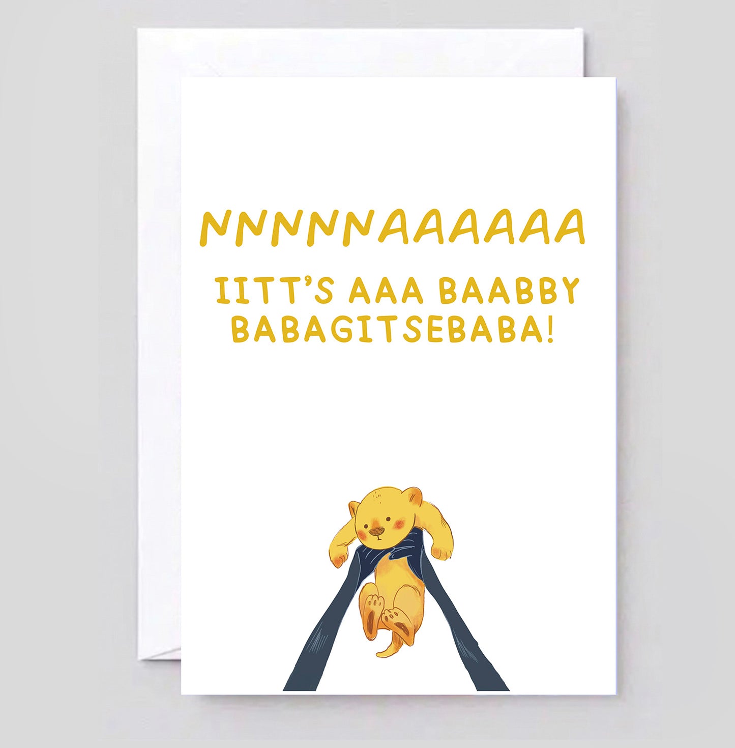 Funny Lion Cub Baby Shower Card - It's a Baby Congratulations Card