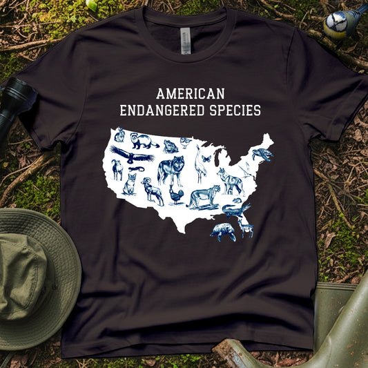 American Endangered Species Map T-Shirt