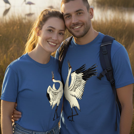 Whooping crane couple T-Shirt (L)