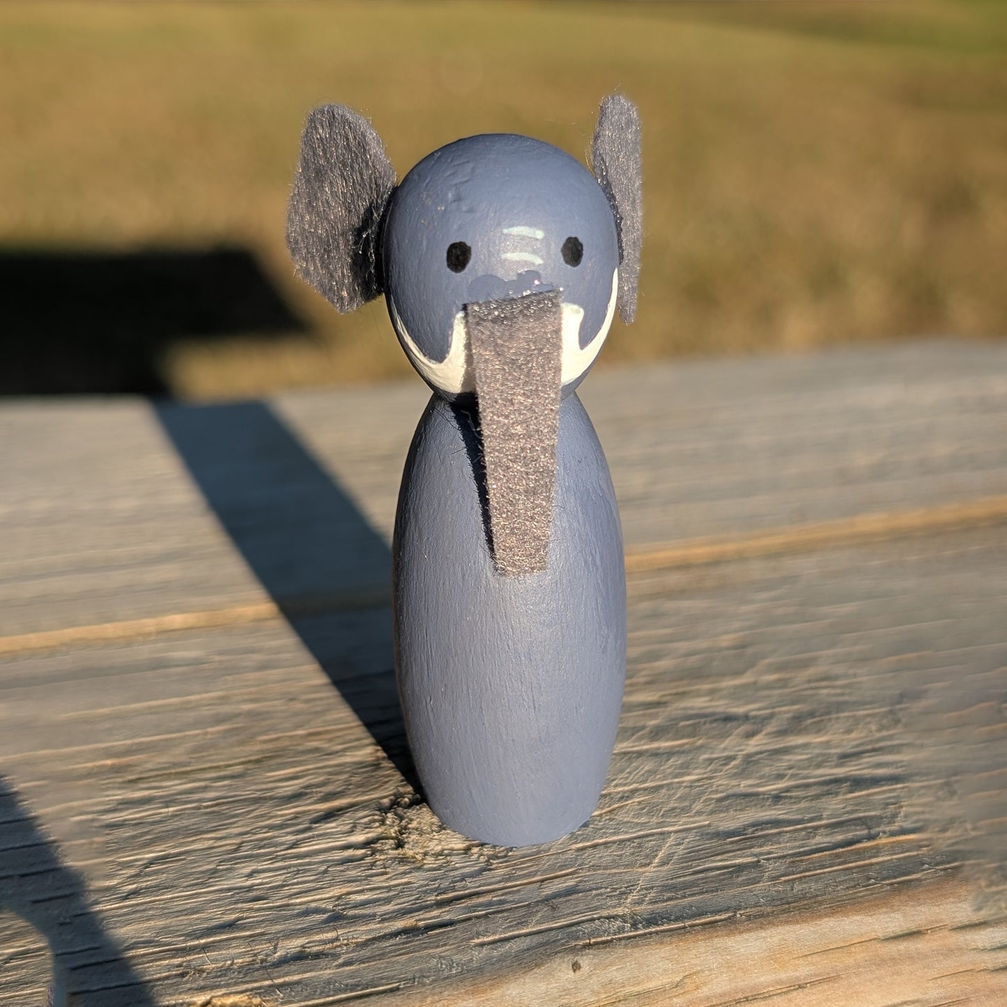 Handmade Wooden Savanna Animal Peg Doll Set in Travel Tin