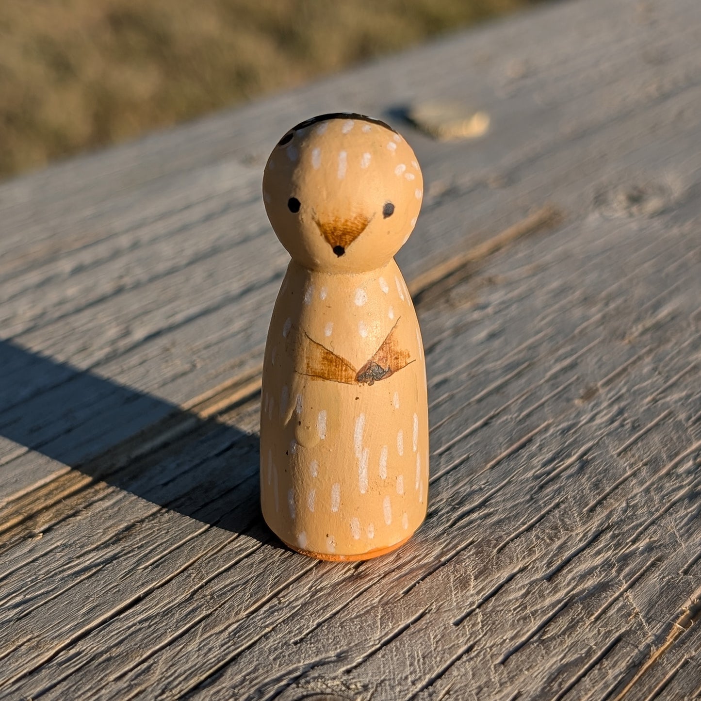 Handmade Wooden Woodland Animal Peg Doll Set in Travel Tin