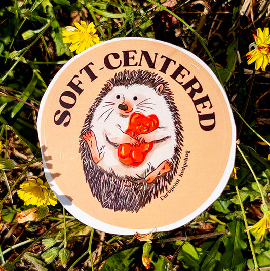 Hedgehog soft-centered sticker