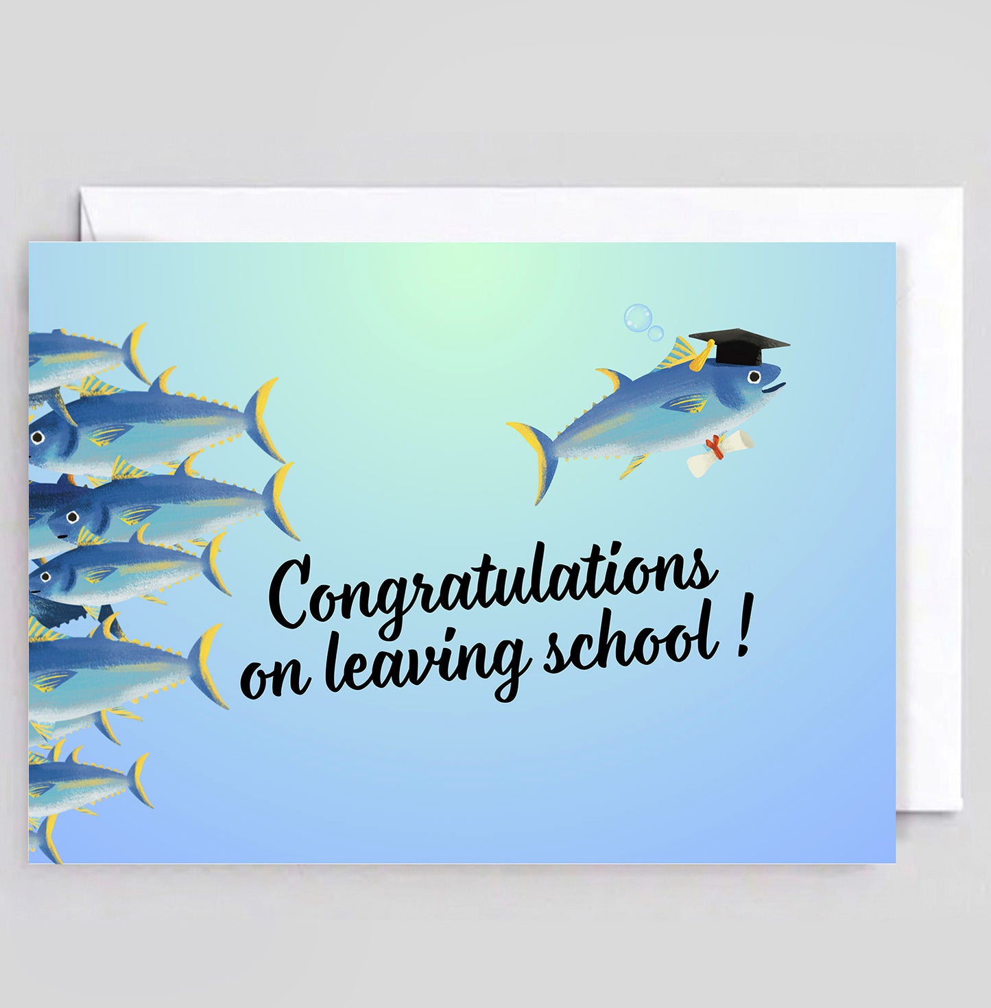 Graduation Card - Congratulations on Leaving School |Eco-Friendly Marine Life Card