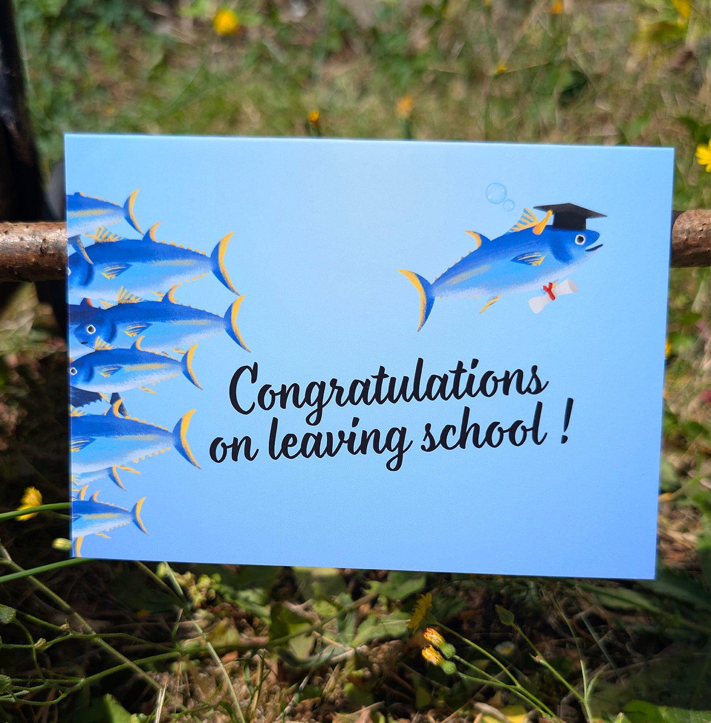 Graduation Card - Congratulations on Leaving School |Eco-Friendly Marine Life Card