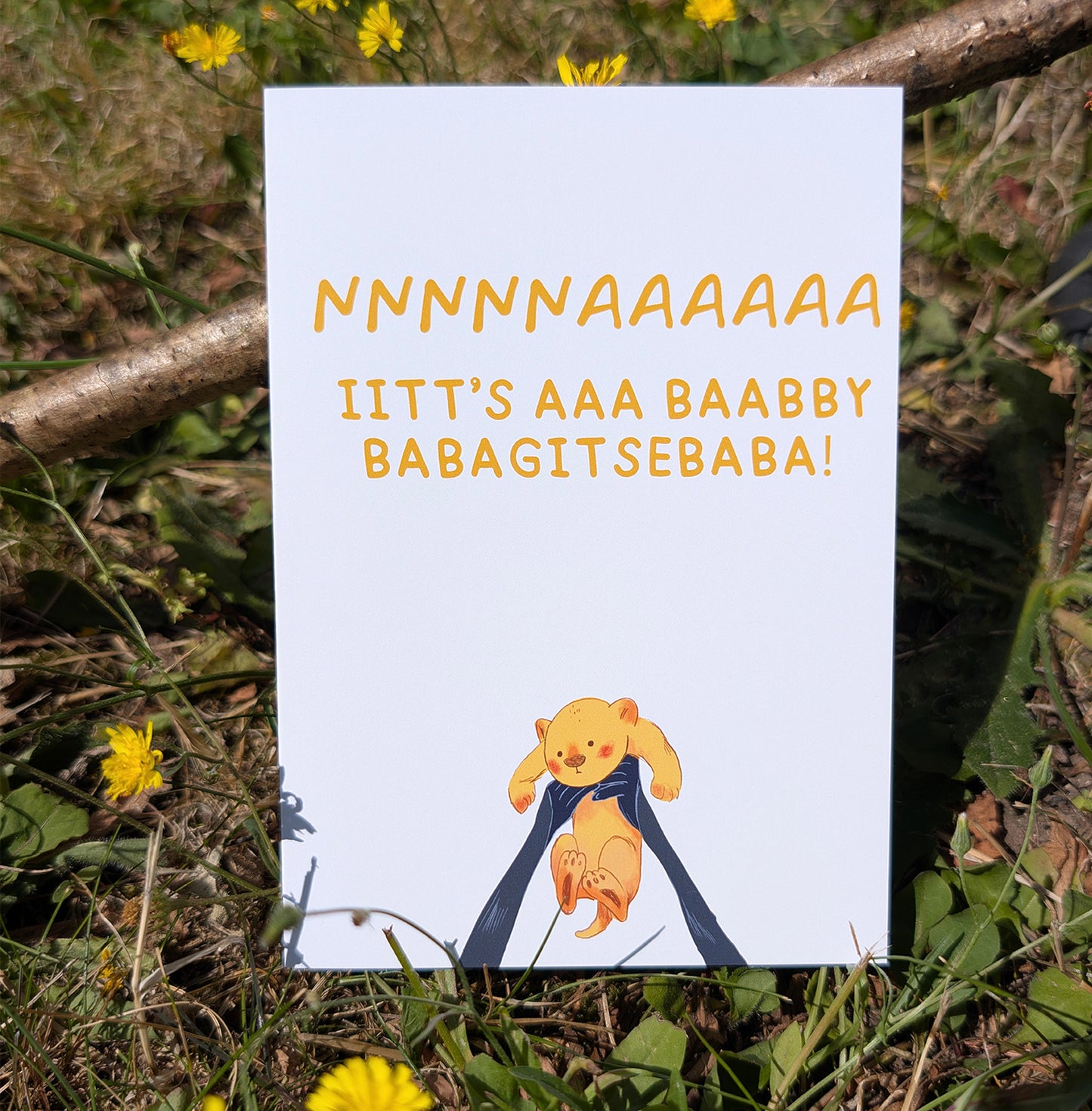 Funny Lion Cub Baby Shower Card - It's a Baby Congratulations Card
