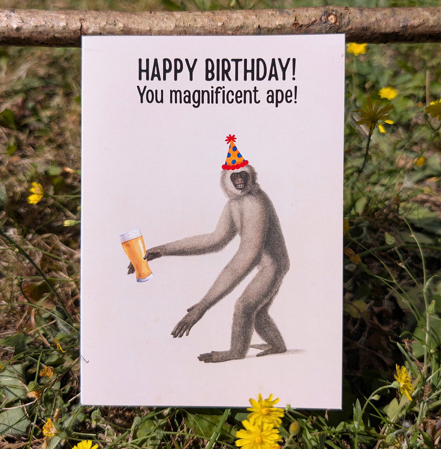 Funny Gibbon Birthday Card | You Magnificent Ape Birthday Card