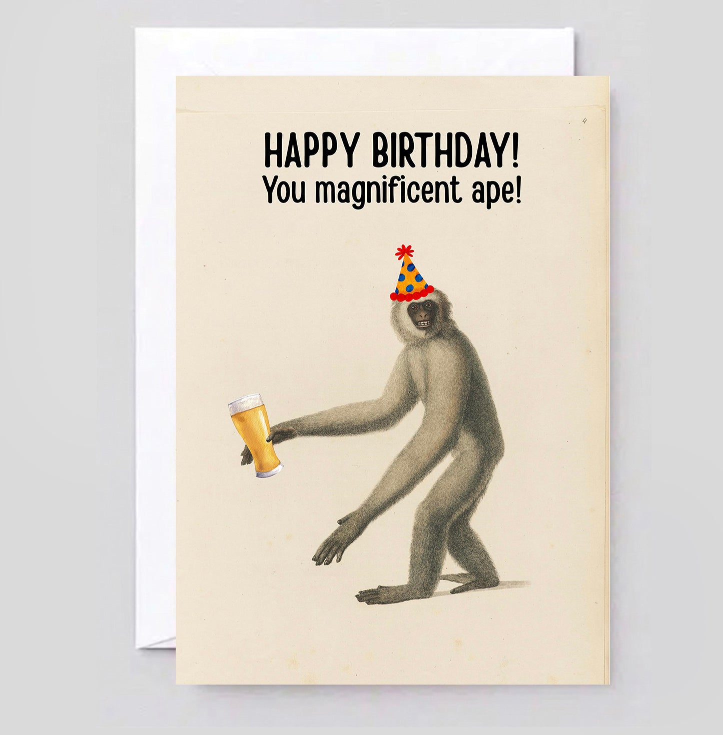 Funny Gibbon Birthday Card | You Magnificent Ape Birthday Card