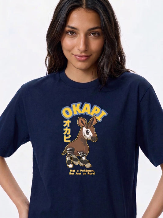 Okapi Organic Cotton T-Shirt – Japanese Style Wildlife Graphic Tee