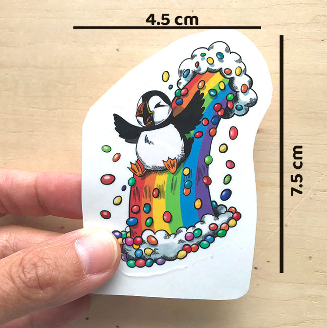 Puffin rainbow slide sticker