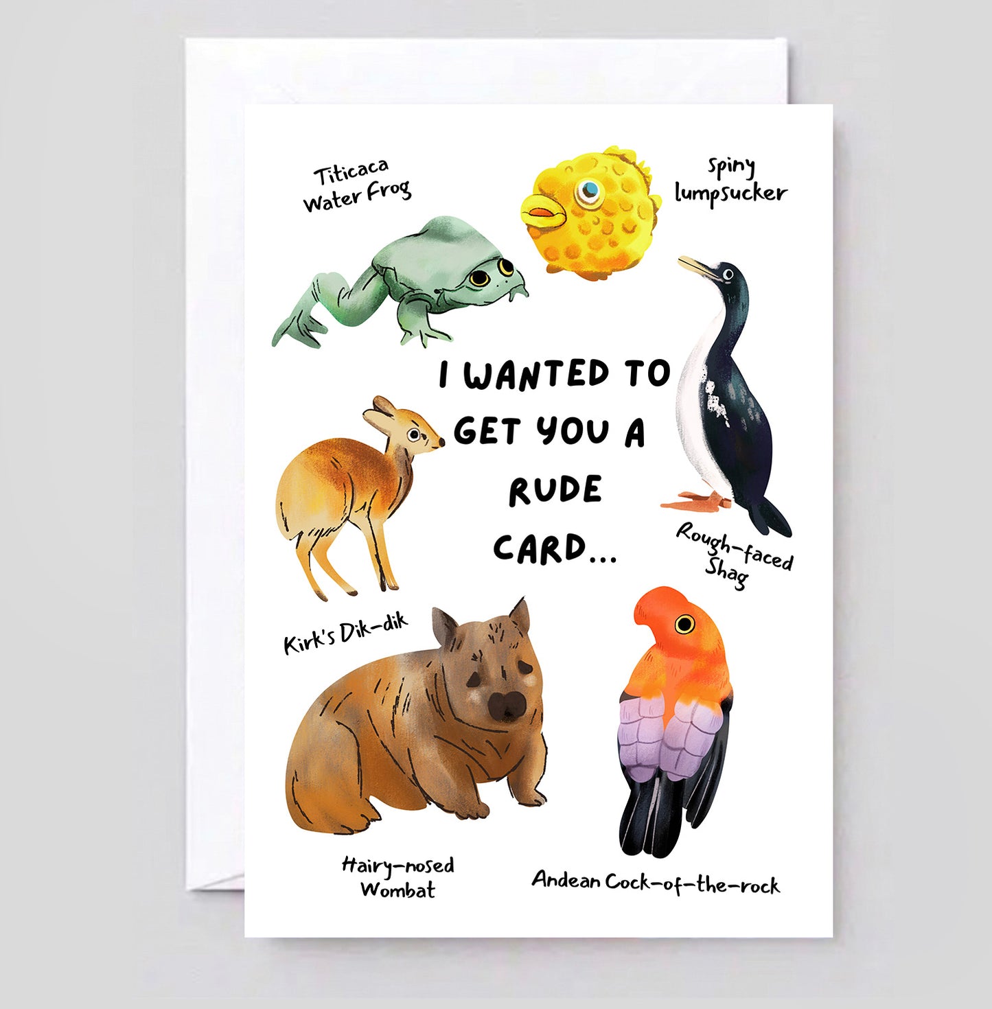 Funny Rude Animal Card | Cheeky Wildlife Birthday Card