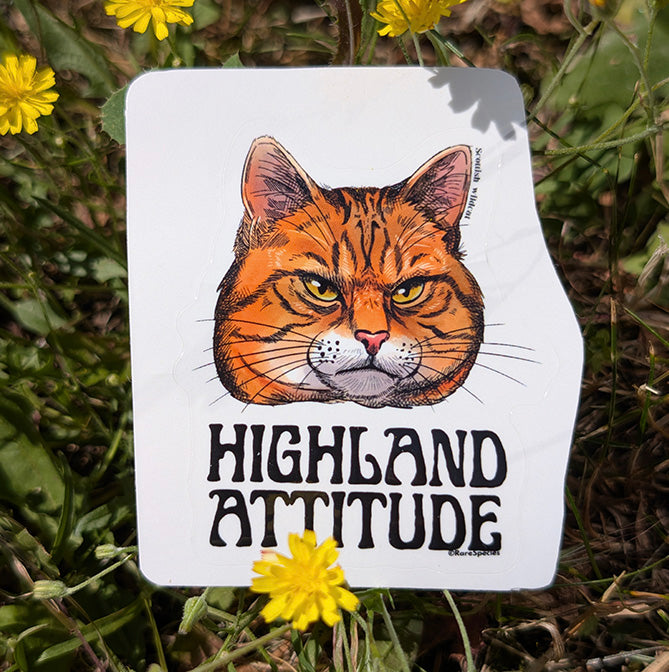 Scottish wildcat Highland attitude sticker