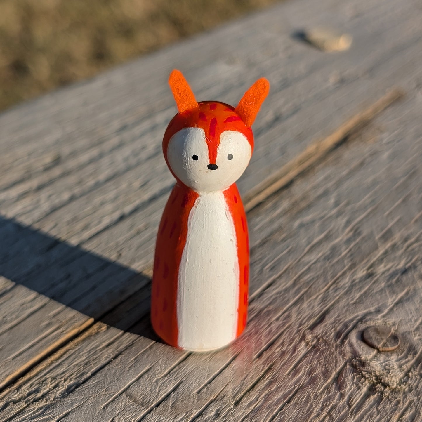Handmade Wooden Woodland Animal Peg Doll Set in Travel Tin