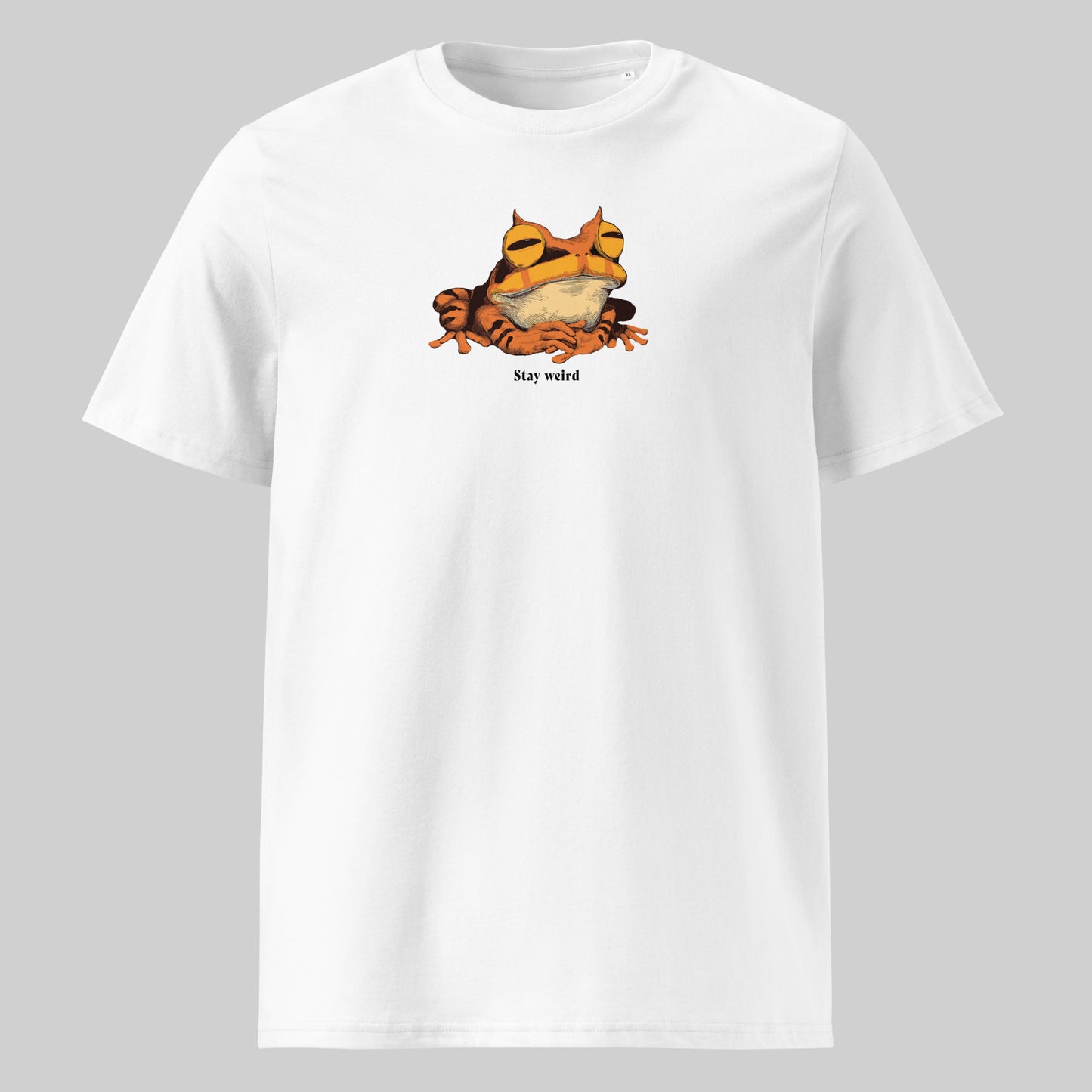 "Stay Weird" Horned Marsupial Frog Organic Cotton T-Shirt frog lover gift