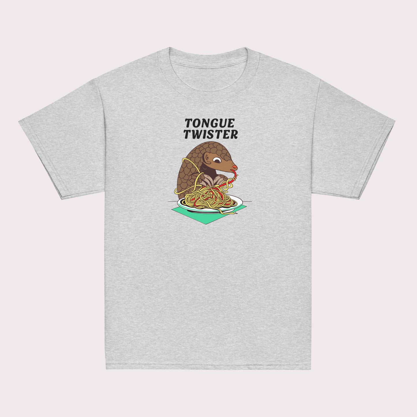 "Tongue Twister" Pangolin Spaghetti kid youth Cotton T-Shirt